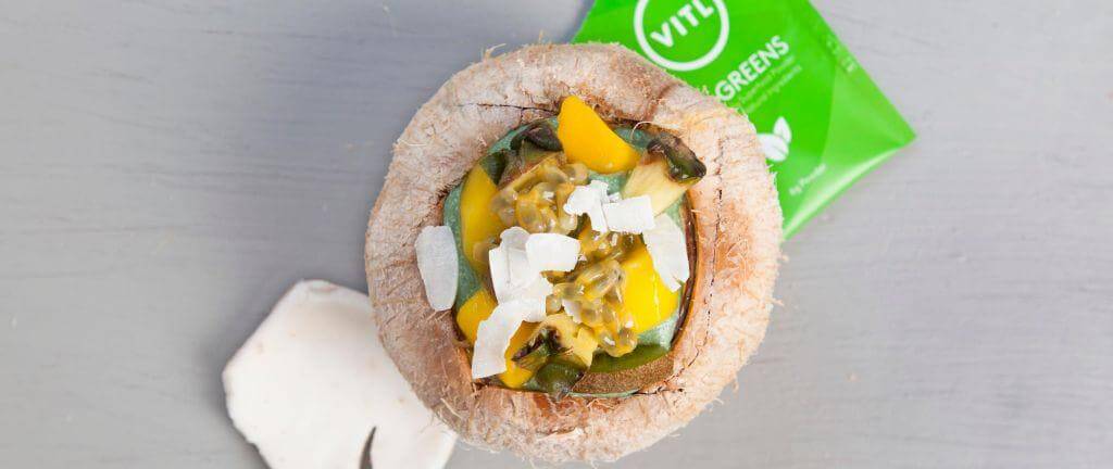 Super green coconut quinoa bircher bowl recipe