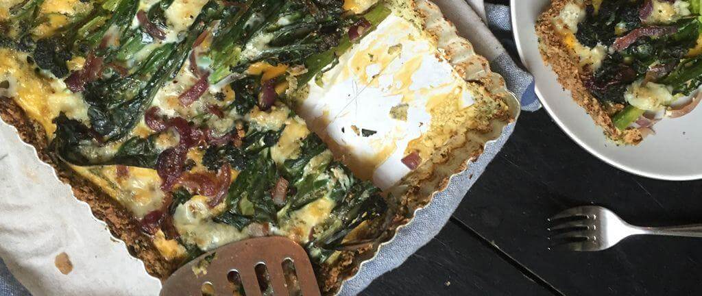 Low-calorie broccoli and goats cheese tart recipe