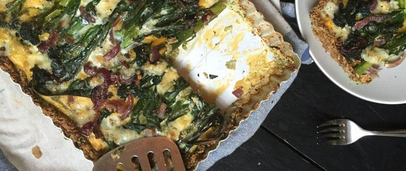 Low-calorie broccoli and goats cheese tart recipe