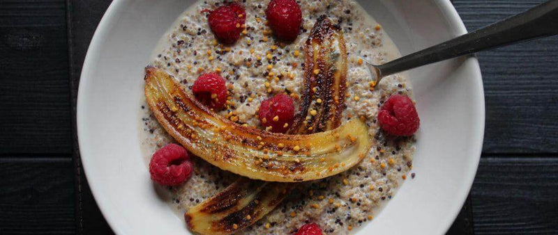 Quinoa porridge caramelised banana recipe, dairy-free