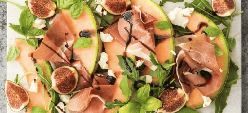 Melon, parma ham and mozzarella summer salad recipe