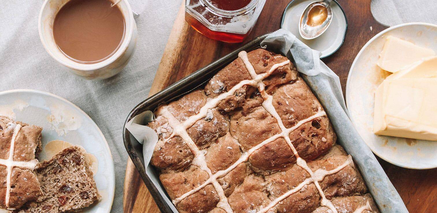 Vegan hot cross buns