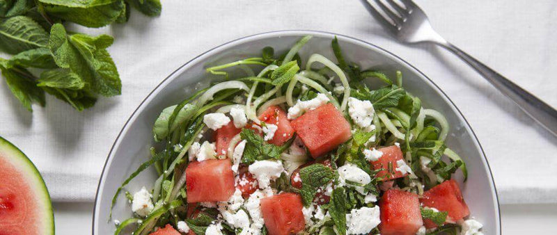 Healthy feta, watermelon and mint summer salad recipe