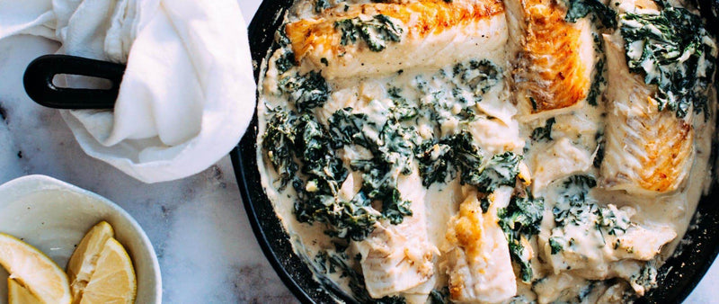 Dairy-free pan-fried cod in lemon-coconut sauce recipe