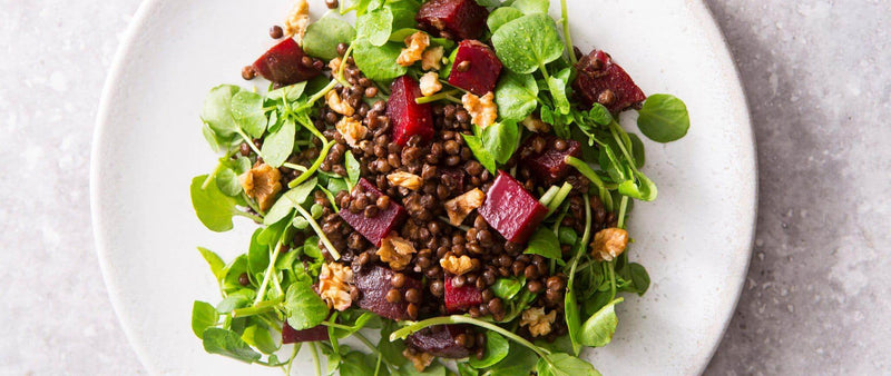 Vegan beetroot, watercress and walnut salad recipe