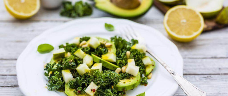 Kale, avocado and toasted pine nut salad recipe