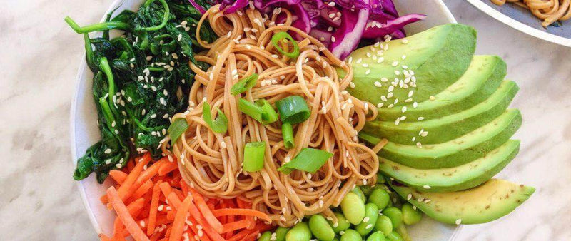 Maple soy soba noodle and avocado stir-fry recipe