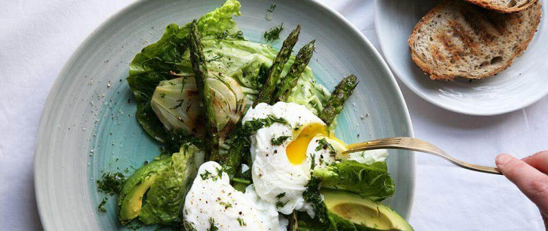 Poached egg, asparagus and avocado salad recipe