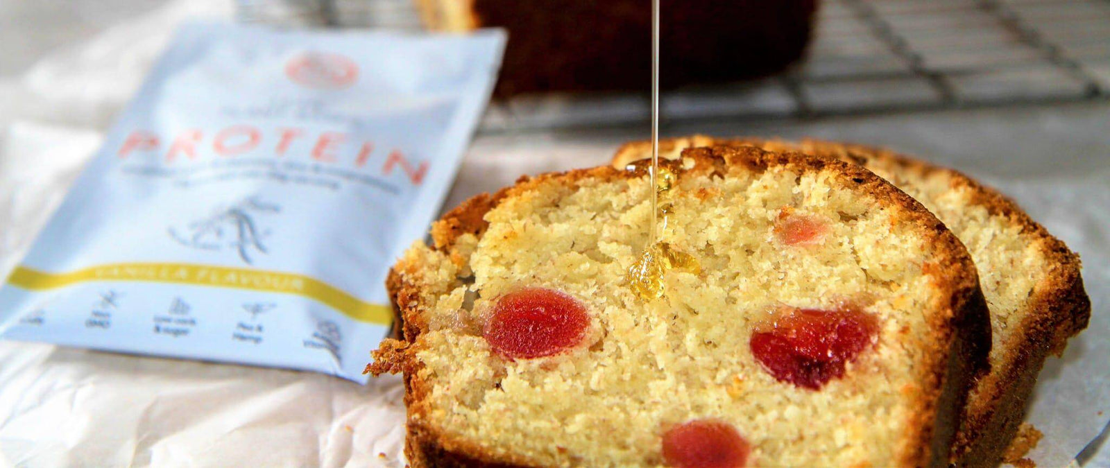Christmassy protein banana and cherry loaf recipe