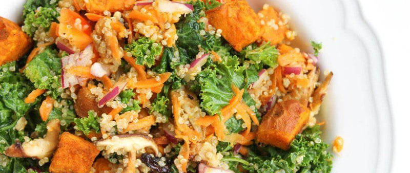 Shiitake mushroom, sweet potato and kale salad recipe