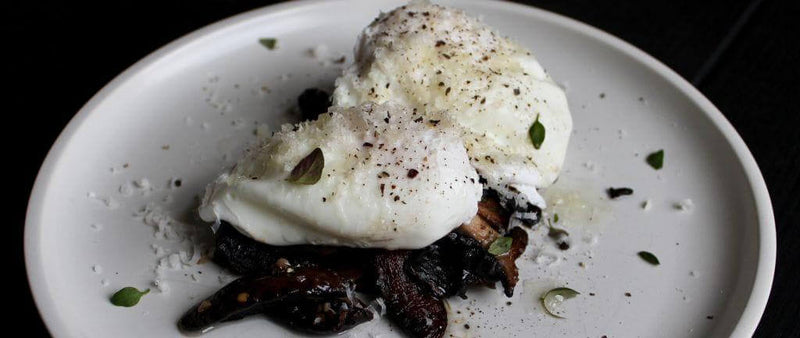 Poached eggs and truffle healthy breakfast recipe