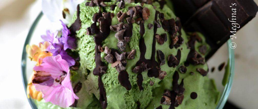 Coconut and matcha green tea icecream, no refined sugar