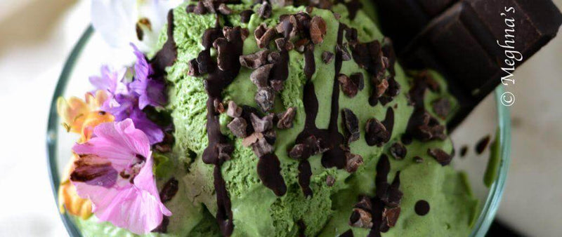Coconut and matcha green tea icecream, no refined sugar