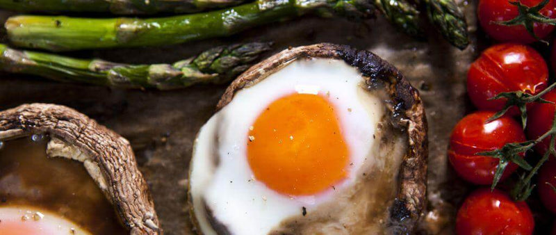 Baked portobello mushroom eggs healthy breakfast recipe
