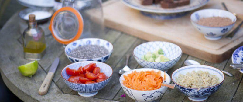 Quinoa, avocado and chia seed lunchbox stack recipe