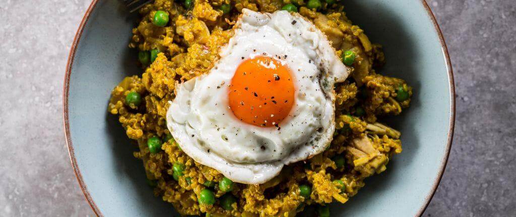 Quinoa kedgeree recipe, high protein and omega 3